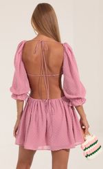 Picture Tora Dotted Chiffon Open Back Dress in Pink . Source: https://media.lucyinthesky.com/data/Sep22/150xAUTO/b852a913-cd45-4ecc-ab43-da217af97cd3.jpg