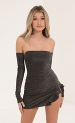 Picture Regina Knit Ruffle Dress in Black Multi. Source: https://media.lucyinthesky.com/data/Sep22/150xAUTO/f9d10945-6835-4eda-b947-d8a5995a3353.jpg