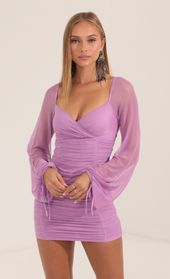 Picture thumb Yesenia Mesh Long Sleeve Ruched Dress in Purple. Source: https://media.lucyinthesky.com/data/Sep22/170xAUTO/004eefc5-8442-4e16-88de-da4545a8d233.jpg
