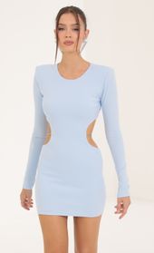 Picture thumb Beatrix Crepe Shoulder Pad Cutout Dress in Blue . Source: https://media.lucyinthesky.com/data/Sep22/170xAUTO/9ca3f3dc-950b-4f4c-8942-ac8a67b319dc.jpg