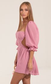 Picture thumb Tora Dotted Chiffon Open Back Dress in Pink. Source: https://media.lucyinthesky.com/data/Sep22/170xAUTO/ef125673-7b12-40c7-9a0c-a544ea8ab397.jpg