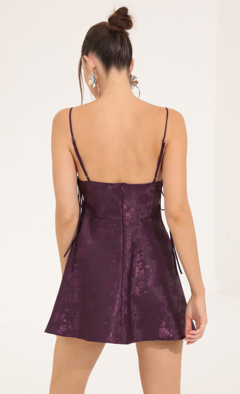 Picture Eugenie Floral Jacquard A-Line Dress in Purple . Source: https://media.lucyinthesky.com/data/Sep22/800xAUTO/74519c23-9f28-440d-a104-c3f4be563f02.jpg