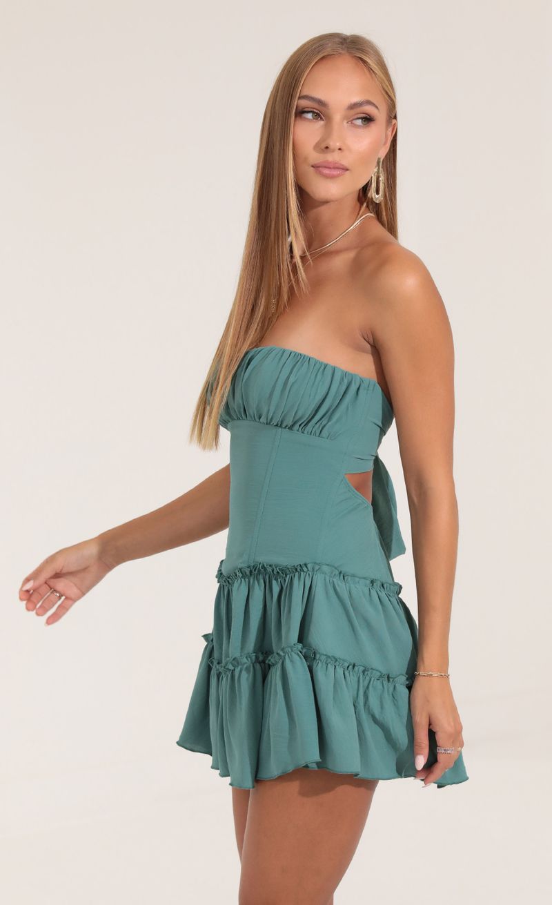 Picture Sheba Off The Shoulder Corset Dress in Green . Source: https://media.lucyinthesky.com/data/Sep22/800xAUTO/95d84619-f8c6-4bbe-8e04-e2de634816b9.jpg