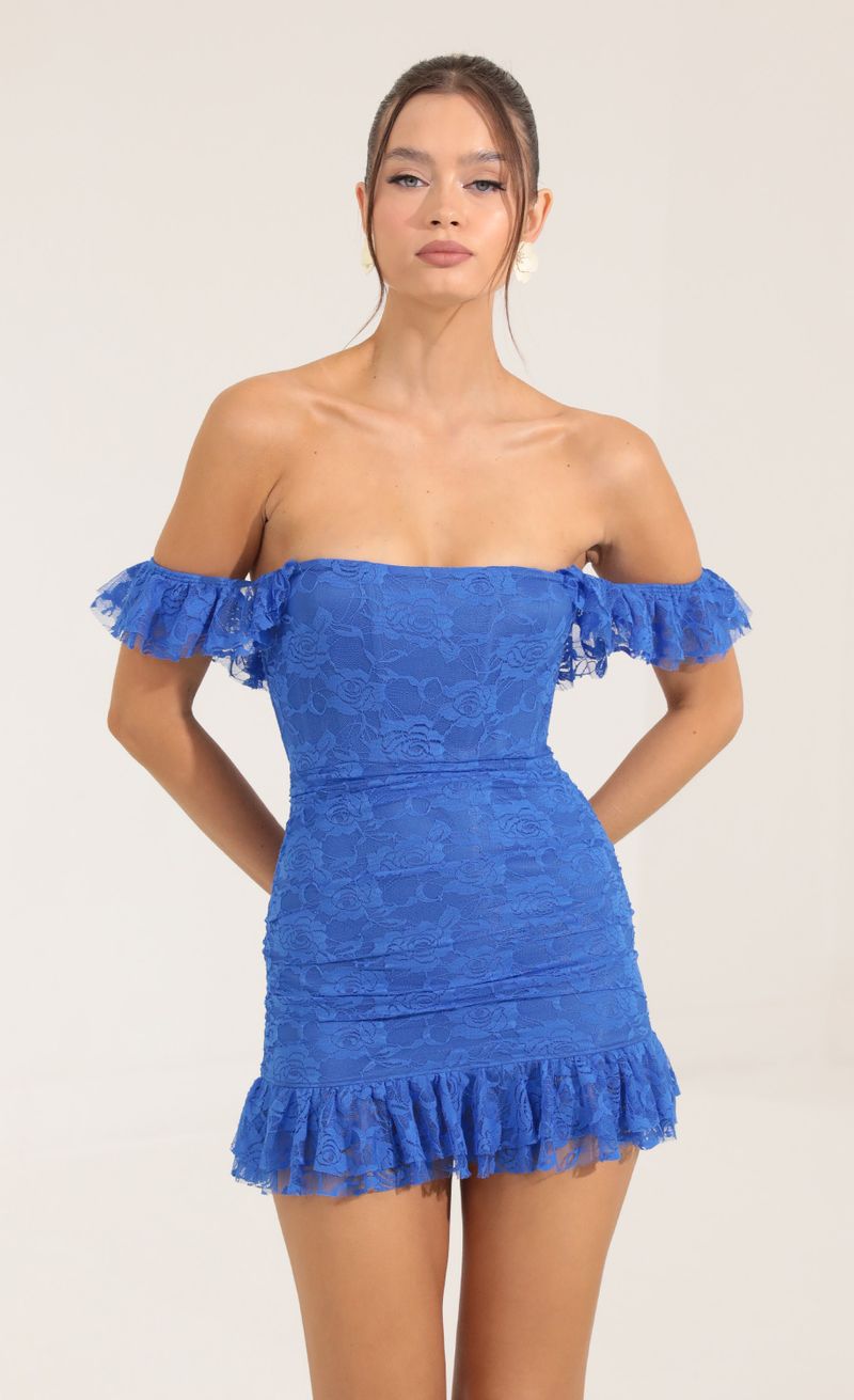 Picture Edlyn Floral Lace Corset Bodycon Dress in Blue. Source: https://media.lucyinthesky.com/data/Sep22/800xAUTO/991b74c6-e382-4ca0-ba2f-1ba744ded0bb.jpg