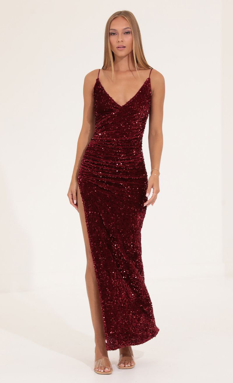 Picture Rochelle Velvet Sequin Maxi Dress in Red . Source: https://media.lucyinthesky.com/data/Sep22/800xAUTO/b47134c3-95e0-4588-86ad-6a22e2a2d236.jpg