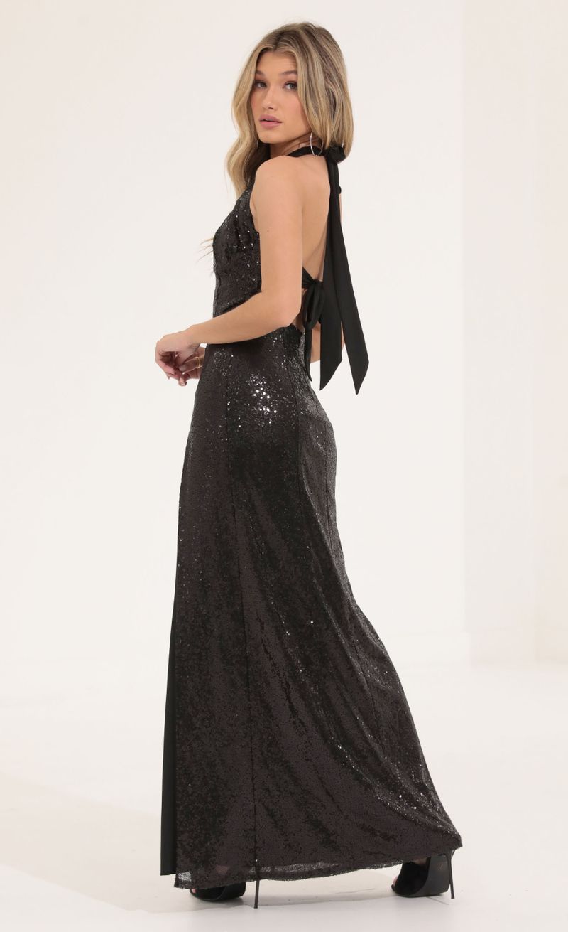 Picture Darcia Sequin Halter Maxi Dress in Black . Source: https://media.lucyinthesky.com/data/Sep22/800xAUTO/b69526b0-8712-4407-a38e-86dd3ab99485.jpg