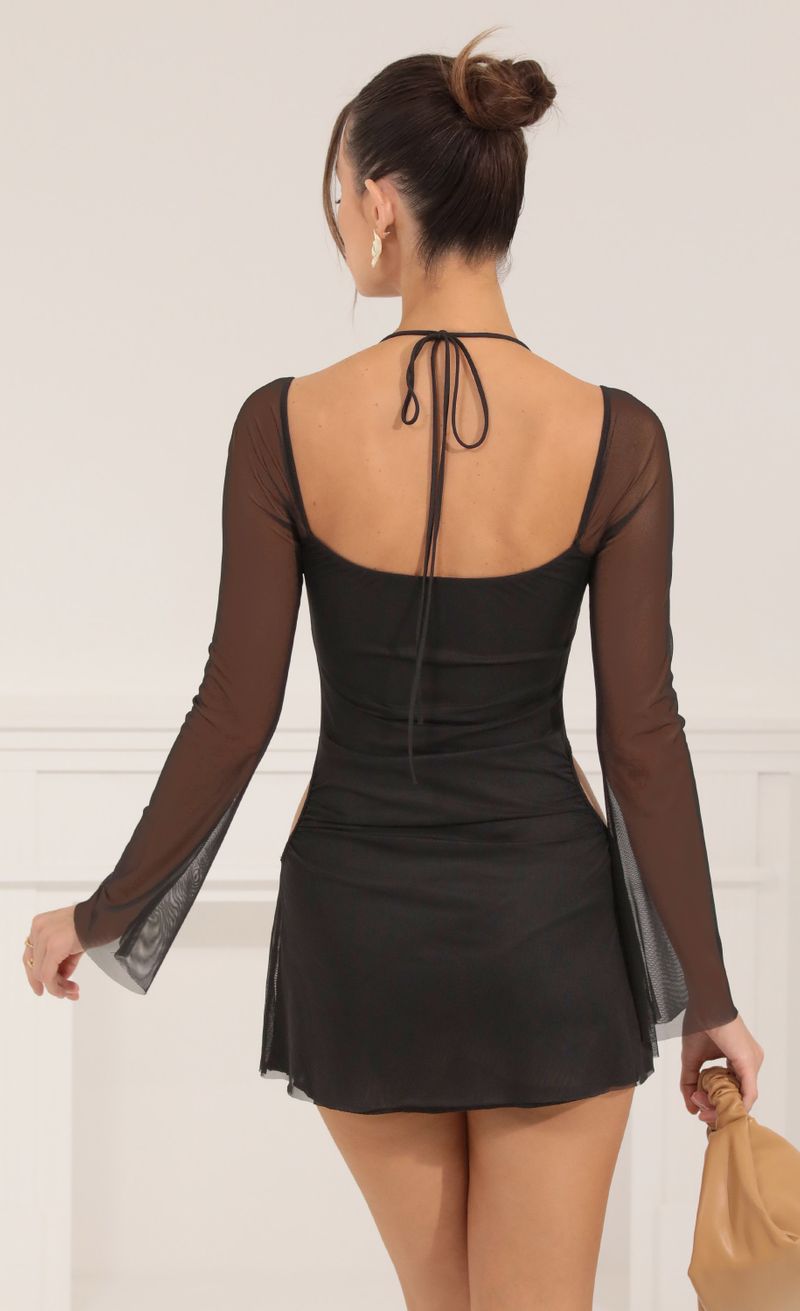 Picture Yuna Mesh Cutout Dress in Black. Source: https://media.lucyinthesky.com/data/Sep22/800xAUTO/c09beee0-bbf3-4d44-9bfc-c72f9de15e4c.jpg