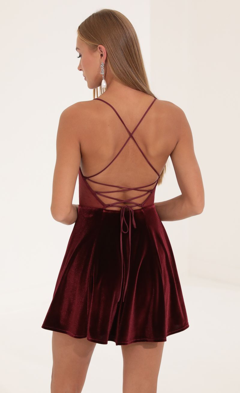 Picture Leena Velvet Cutout Dress in Red. Source: https://media.lucyinthesky.com/data/Sep22/800xAUTO/fcd98d43-91ea-4cf9-a84a-5f2f9de6ee49.jpg
