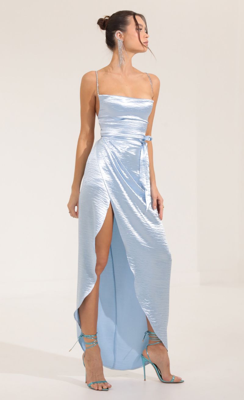 Picture Isa Satin Luxe Maxi Dress in Blue. Source: https://media.lucyinthesky.com/data/Sep22/800xAUTO/fe11537f-b26f-4261-8bd6-c3fde28ecc64.jpg