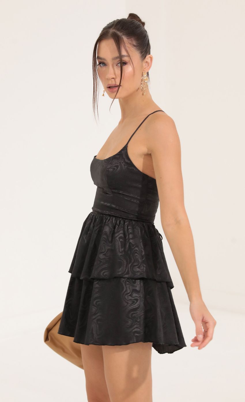Picture Suzanne Marble Jacquard Ruffle Dress in Black . Source: https://media.lucyinthesky.com/data/Sep22/850xAUTO/57e1dc80-c448-4dbc-baec-9ab2566014d7.jpg