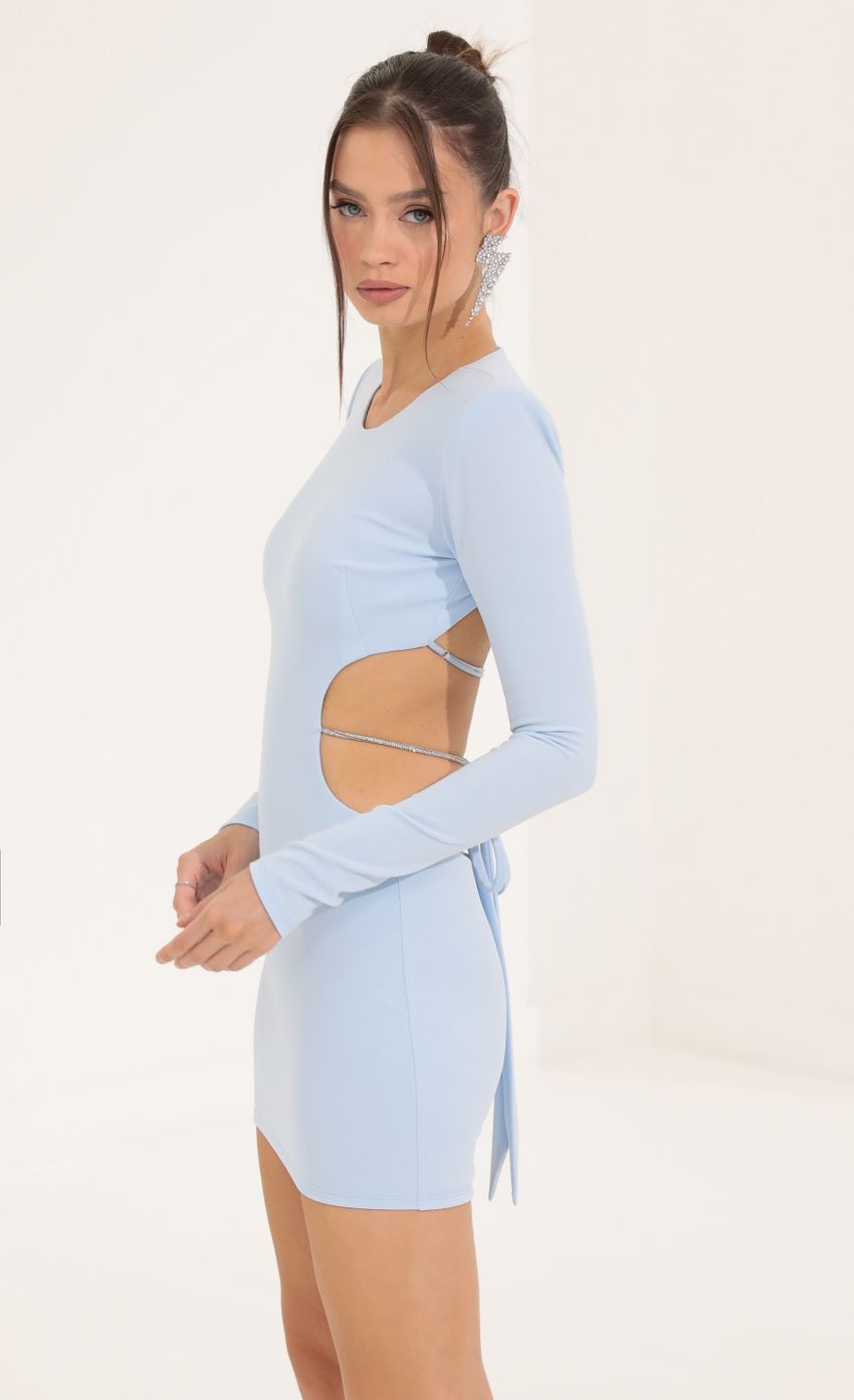Picture Beatrix Crepe Shoulder Pad Cutout Dress in Blue . Source: https://media.lucyinthesky.com/data/Sep22/850xAUTO/ac0f4382-1e28-459f-9517-515ad201a094.jpg
