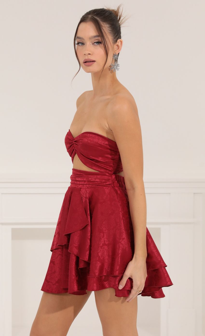 Picture Bonny Floral Jacquard Dress in Red. Source: https://media.lucyinthesky.com/data/Sep22/850xAUTO/d357de02-6f5c-40d3-b537-549e4f7b849f.jpg