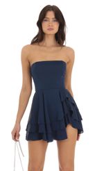 Picture Eulla Strapless Asymmetrical Dress in Navy. Source: https://media.lucyinthesky.com/data/Sep23/150xAUTO/eec0a0d1-e3da-4d7b-8bf9-f0c655cf4b0f.jpg