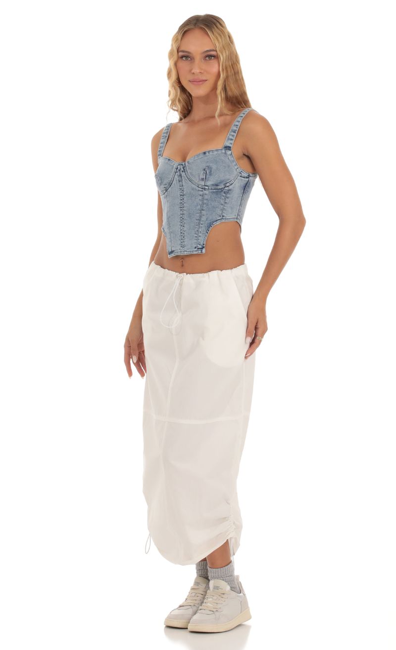 Drawstring skirt cheap white