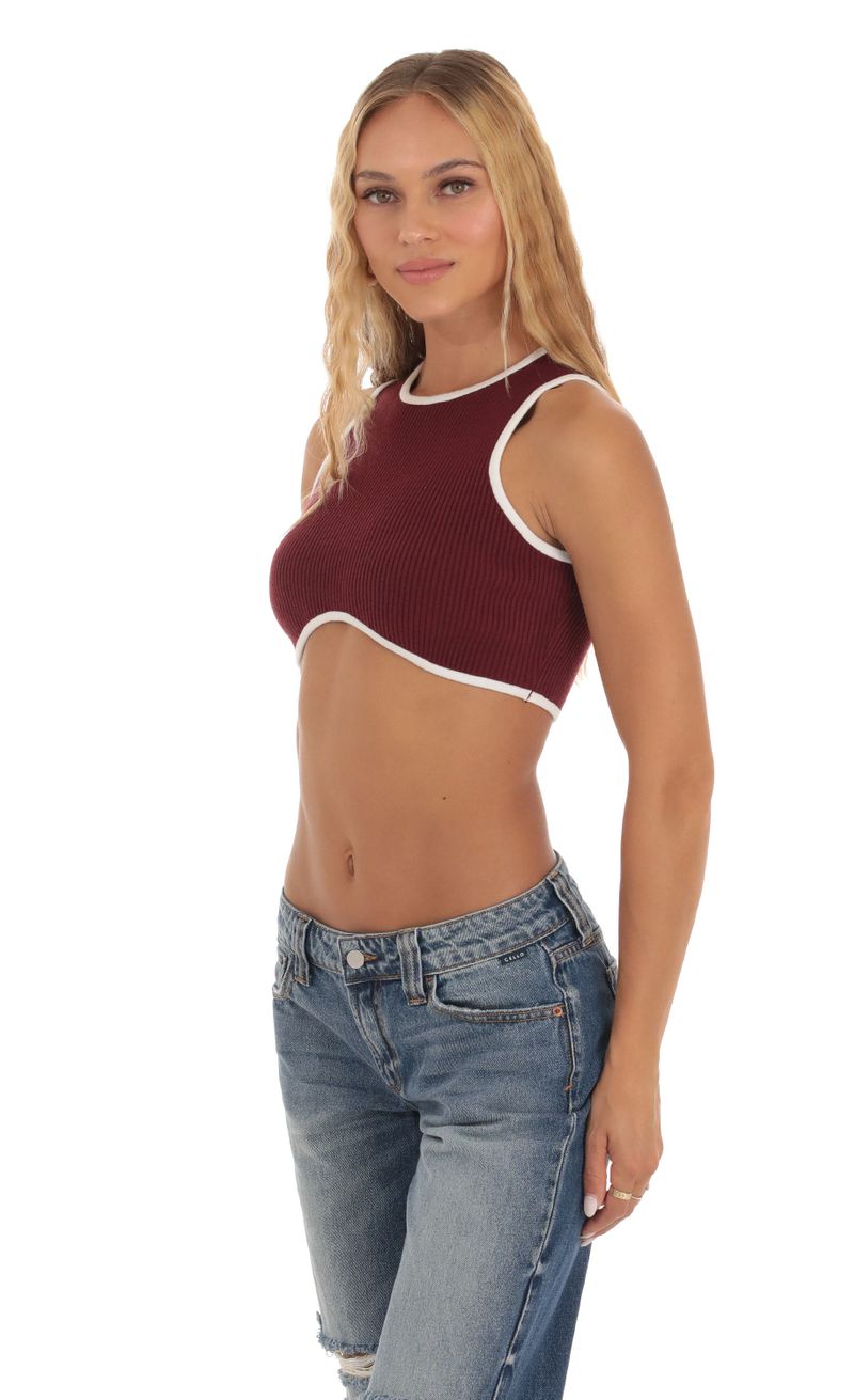 Cropped Ribbed Knit Tank Top