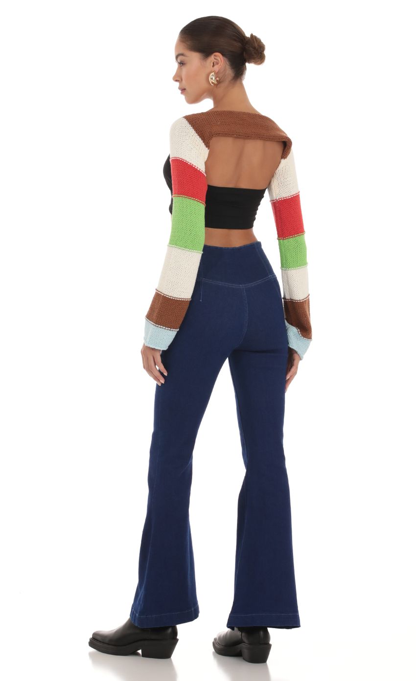 Picture Masami Flare Leg Pants in Blue. Source: https://media.lucyinthesky.com/data/Sep23/850xAUTO/0c2150f6-8540-425a-804b-9ce7902c38fb.jpg
