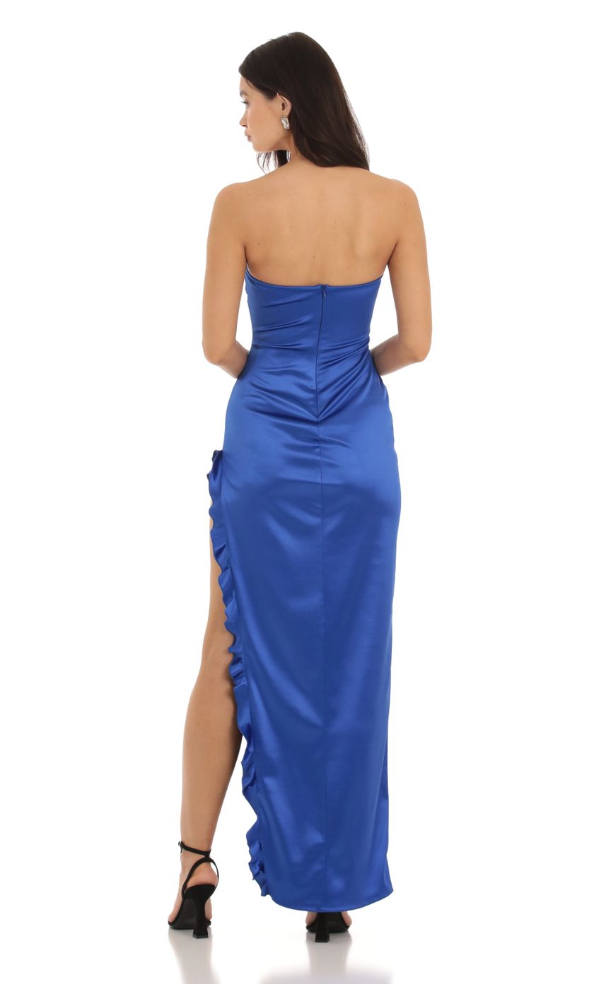 Picture Ziva Satin Strapless Dress in Blue. Source: https://media.lucyinthesky.com/data/Sep23/850xAUTO/2d0bd945-69c2-40e4-8754-f290409ba2ed.jpg