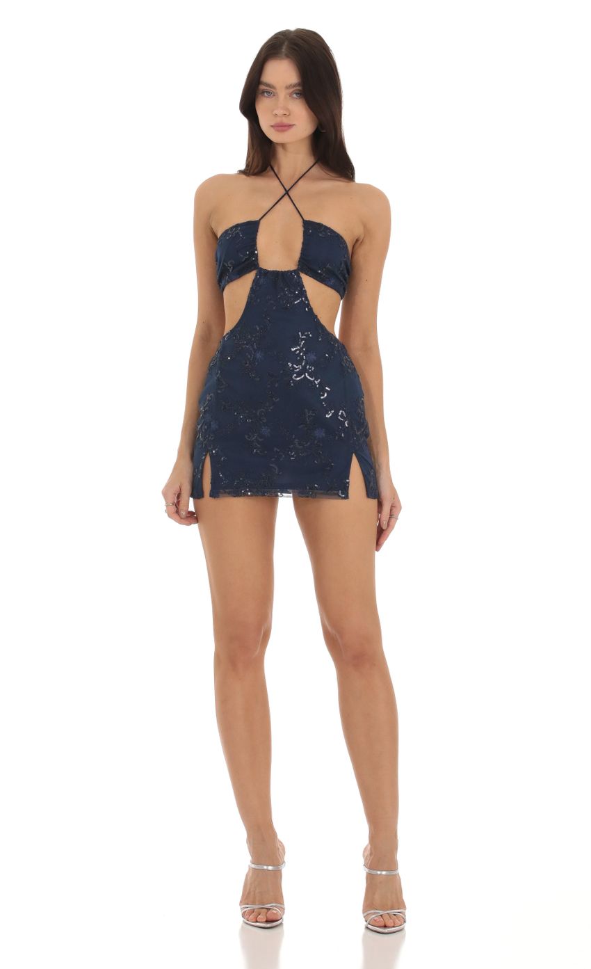 Picture Citra Sequin Cutout Dress in Blue. Source: https://media.lucyinthesky.com/data/Sep23/850xAUTO/46a2af30-079d-4269-8520-d9434c9a0088.jpg