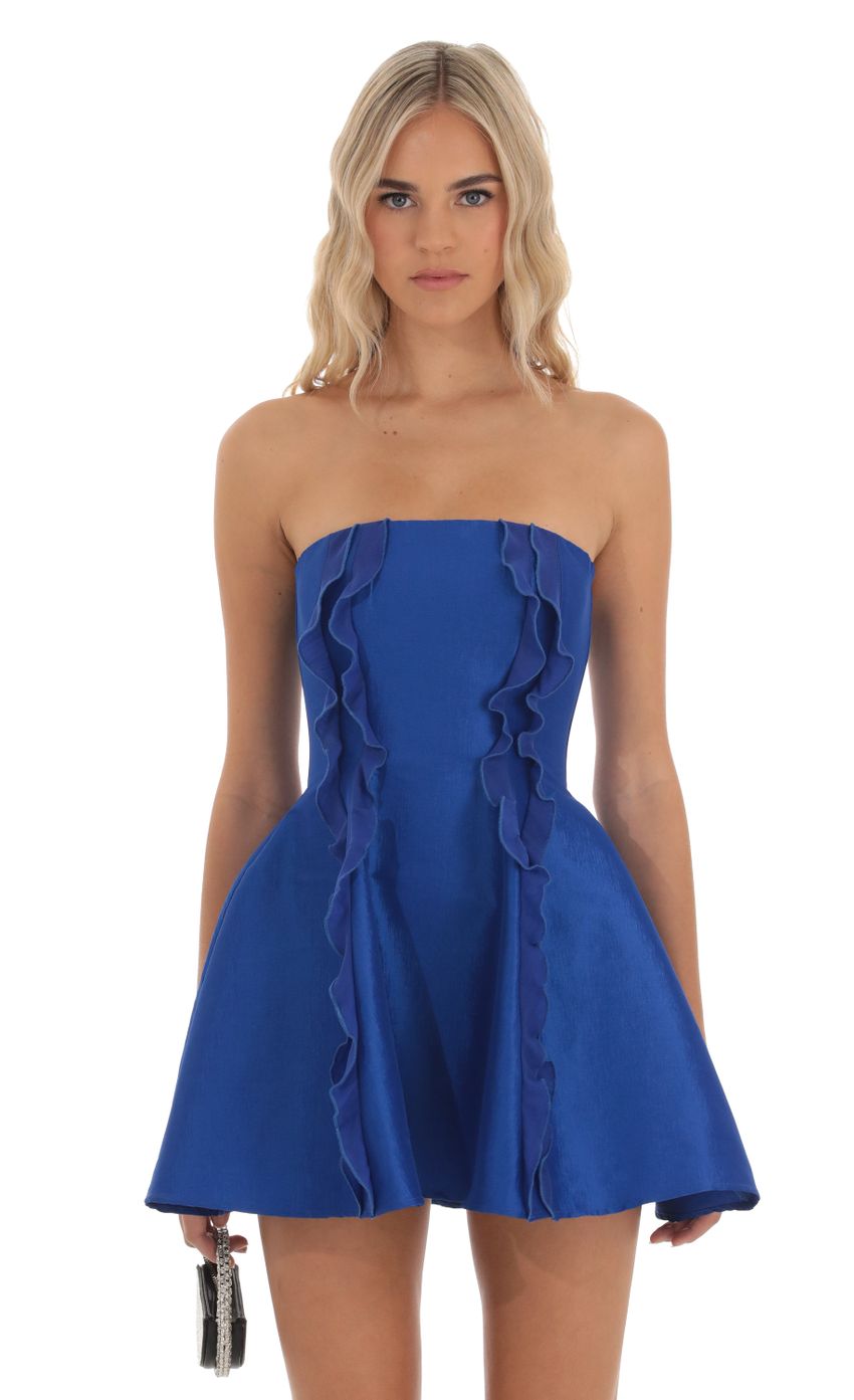 Picture McKay Double Ruffle Flare Dress in Blue. Source: https://media.lucyinthesky.com/data/Sep23/850xAUTO/5b334f07-8c62-42e7-8cfd-4becf0f40df5.jpg