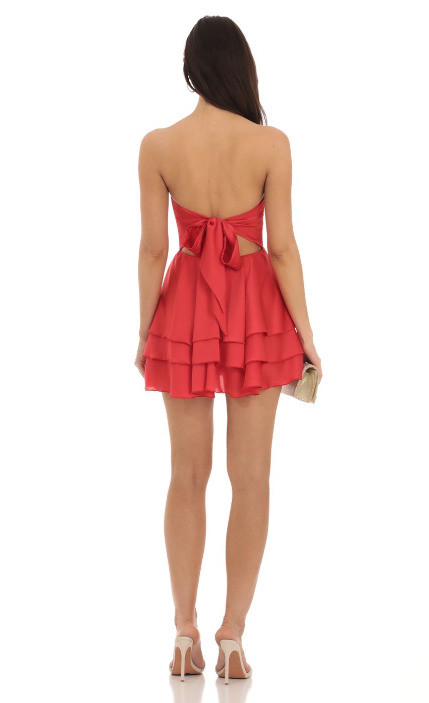 Picture Eulla Strapless Asymmetrical Dress in Red. Source: https://media.lucyinthesky.com/data/Sep23/850xAUTO/658fe9fb-7f17-4af9-ae2b-1294b6fd2cfe.jpg