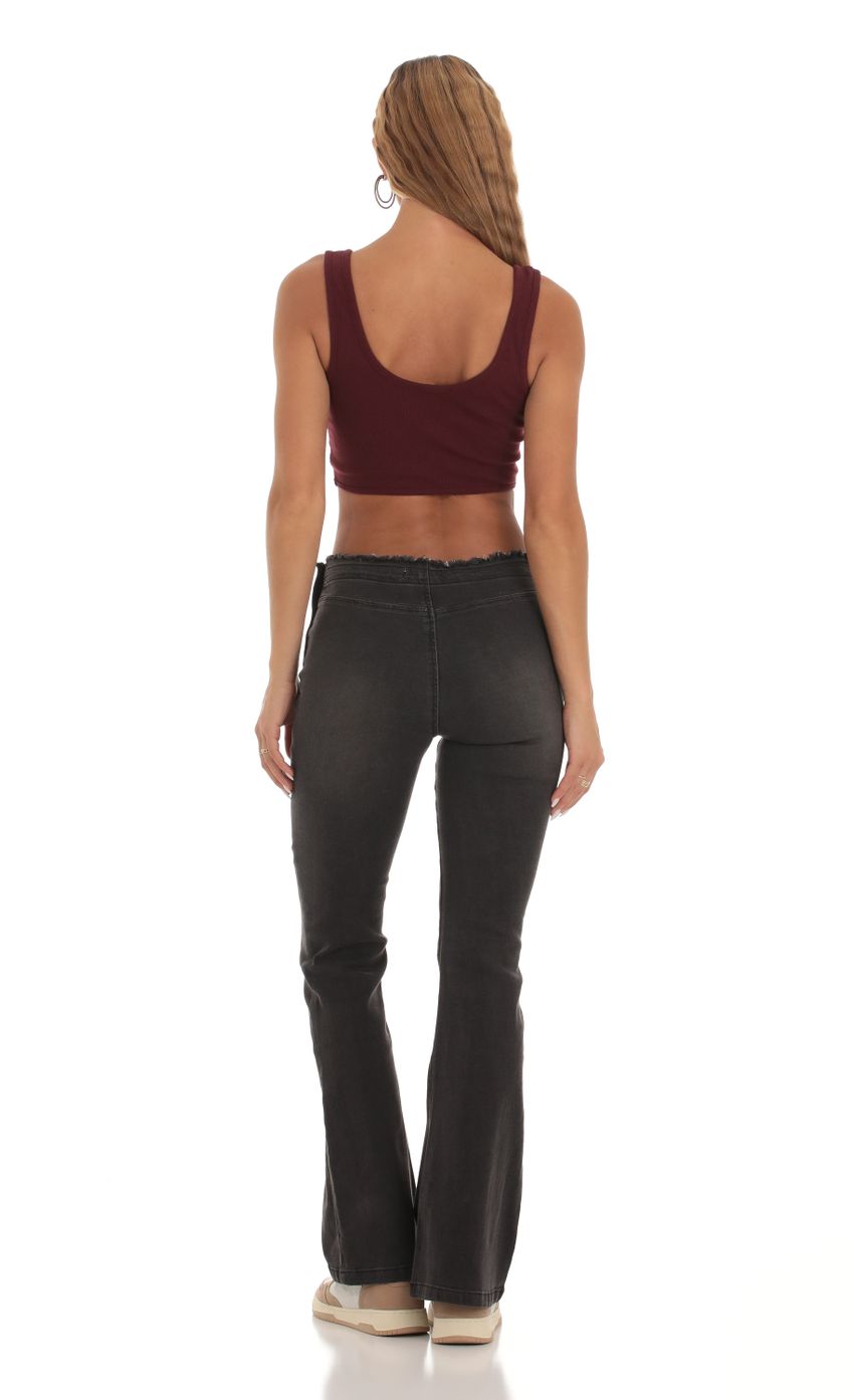 Picture Myley Ribbed Corset Tank Top in Maroon. Source: https://media.lucyinthesky.com/data/Sep23/850xAUTO/7019f0e5-a241-4c05-a70b-860275db2970.jpg
