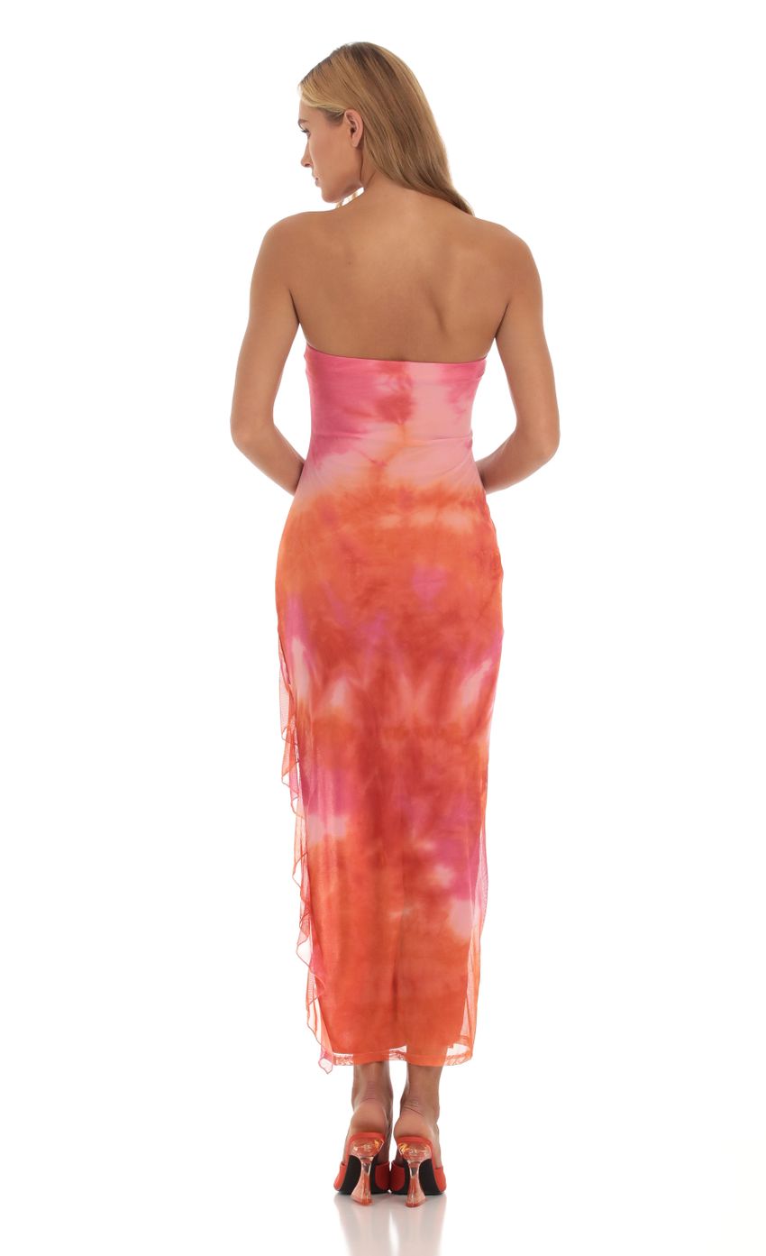 Picture Dimity Mesh Tie Dye Dress in Pink and Orange. Source: https://media.lucyinthesky.com/data/Sep23/850xAUTO/9040b27c-34ac-48a3-afe5-3c97753d5eac.jpg