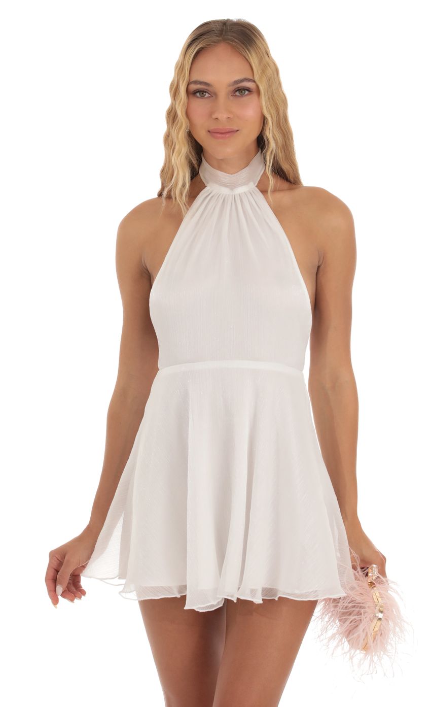 Picture Jaelyn Halter A-line Dress in White. Source: https://media.lucyinthesky.com/data/Sep23/850xAUTO/92cf28a9-b19d-4db4-8f6d-6102dcf58d84.jpg