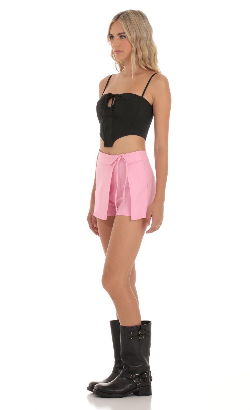 Picture Sejal Wrap Skort in Pink. Source: https://media.lucyinthesky.com/data/Sep23/850xAUTO/9ee7b4b8-8c7b-4a1d-9ca6-dabbadfab38f.jpg