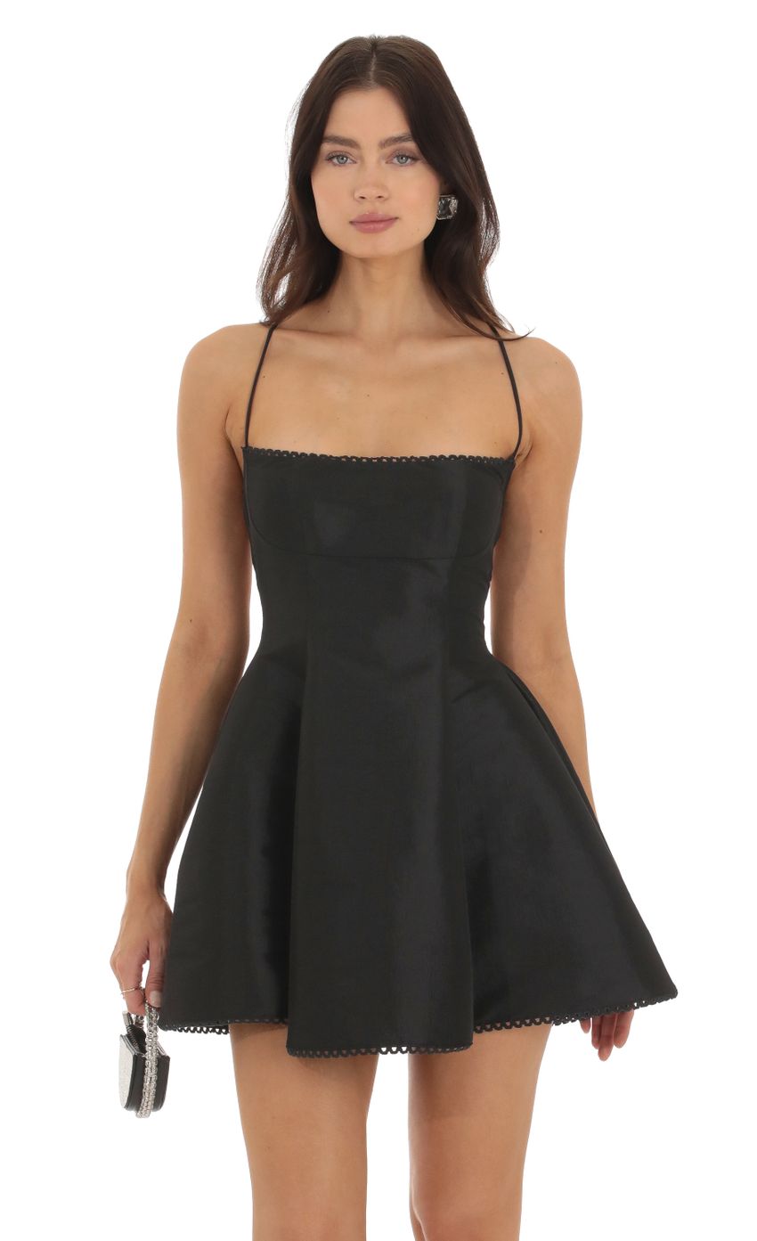 Picture Sheyla Scallop Hem Flare Dress in Black. Source: https://media.lucyinthesky.com/data/Sep23/850xAUTO/a129ca4e-1b62-4cb7-9eb1-380a058ccf42.jpg