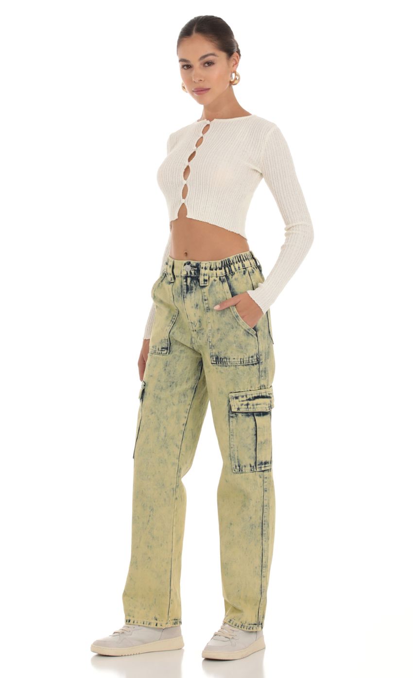 Picture Mahalia Acid Wash Denim Jeans in Yellow. Source: https://media.lucyinthesky.com/data/Sep23/850xAUTO/a65e2a9f-3f42-4b9e-a0a5-f423d7e69da3.jpg