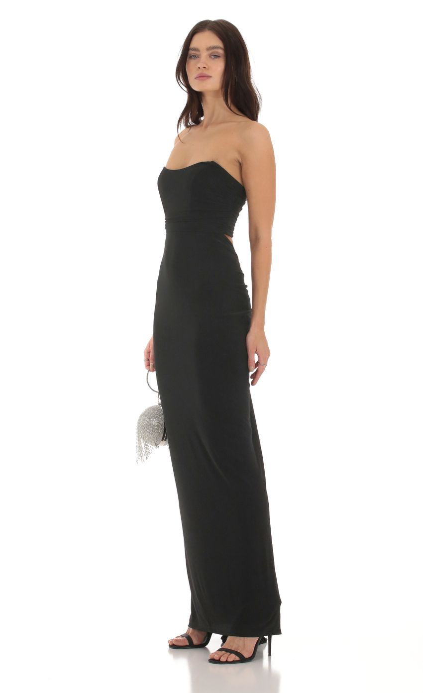 Picture Macey Corset Strapless Dress in Black. Source: https://media.lucyinthesky.com/data/Sep23/850xAUTO/b713b206-b200-484c-843d-bc94ec0db765.jpg