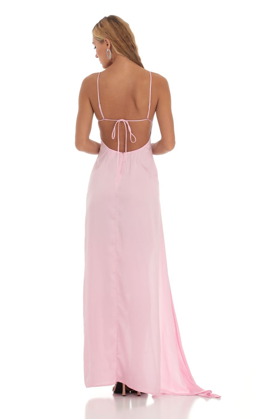 Picture Siobhán Satin Ruffle Maxi Dress in Pink. Source: https://media.lucyinthesky.com/data/Sep23/850xAUTO/bffd290a-9a9e-4958-948a-06aacd456c5e.jpg