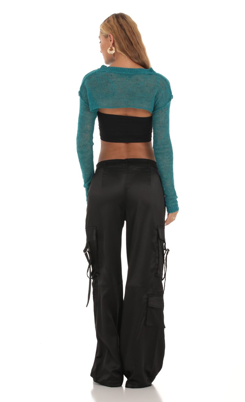 Picture Maylah Knit Cropped Jumper in Teal. Source: https://media.lucyinthesky.com/data/Sep23/850xAUTO/c37a6b45-6788-4847-8d8d-eb96e3890904.jpg