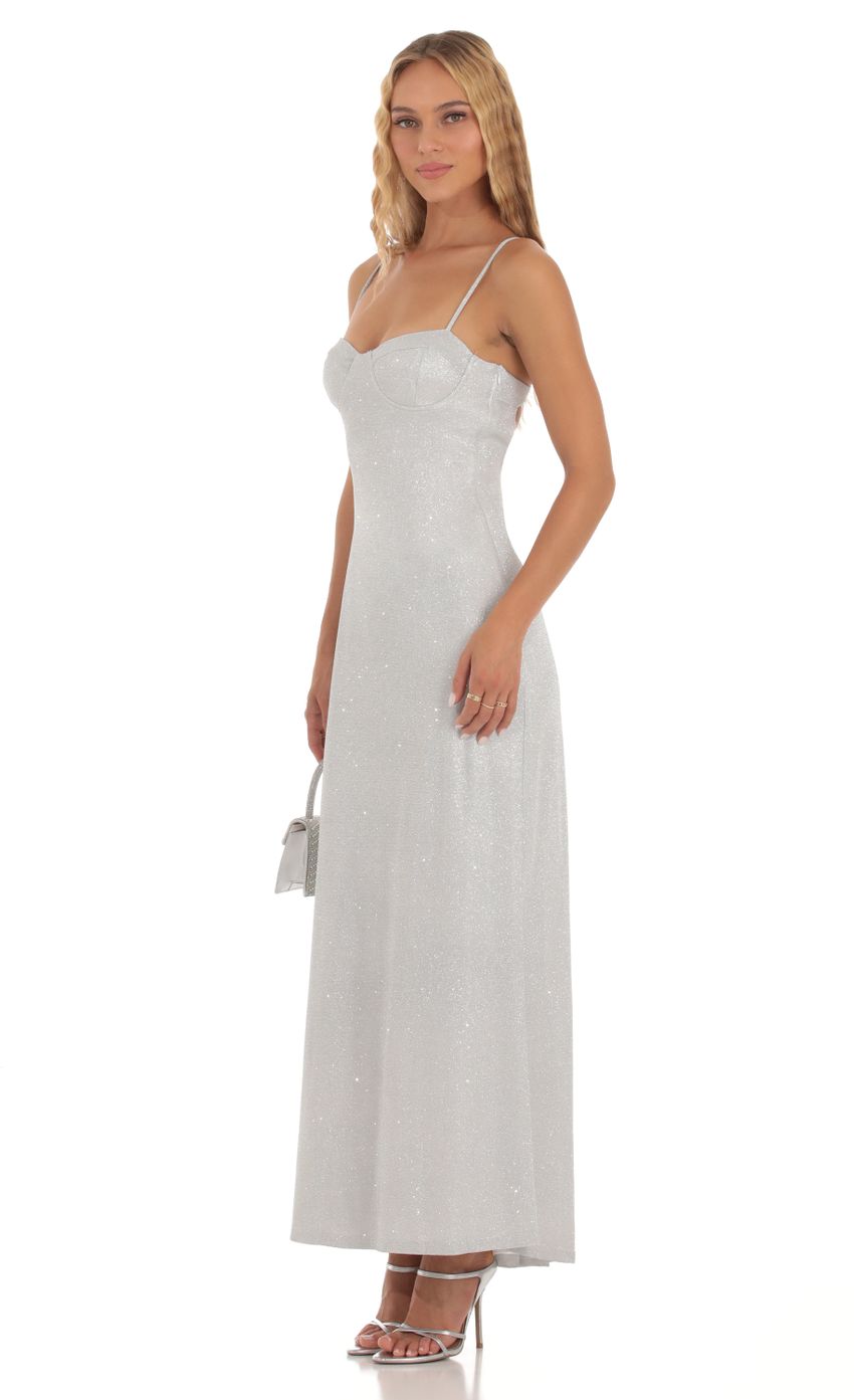 Picture Corie Shimmer Open Back Dress in Silver. Source: https://media.lucyinthesky.com/data/Sep23/850xAUTO/c38f82a0-cdf8-4912-803c-0a25d0bbfadb.jpg