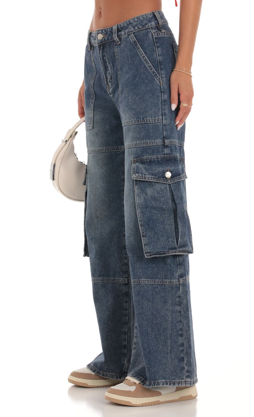 Picture Dalal Cargo Jeans in Dark Denim. Source: https://media.lucyinthesky.com/data/Sep23/850xAUTO/cd82beee-3153-4dd4-90bf-afe773af7682.jpg