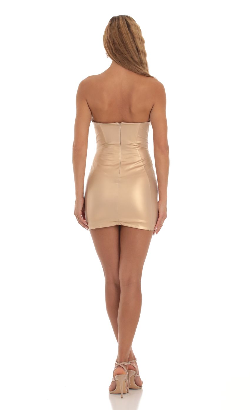 Picture Jaxine Corset Pleather Bodycon Dress in Gold. Source: https://media.lucyinthesky.com/data/Sep23/850xAUTO/ce69565e-182a-4dde-a5bf-2255b554f43f.jpg