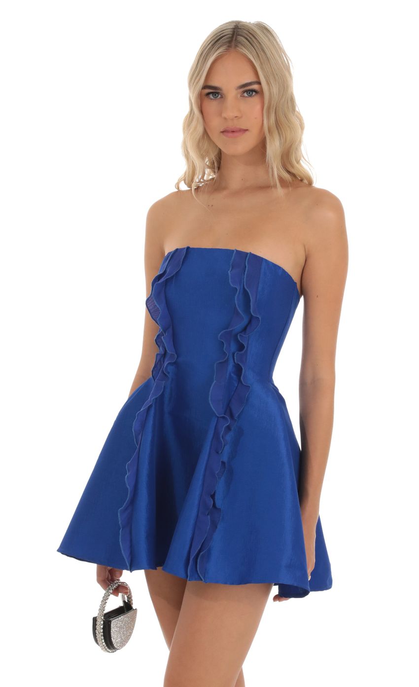 Picture McKay Double Ruffle Flare Dress in Blue. Source: https://media.lucyinthesky.com/data/Sep23/850xAUTO/d5c86030-2d08-4bc4-b17c-0acdf524782b.jpg