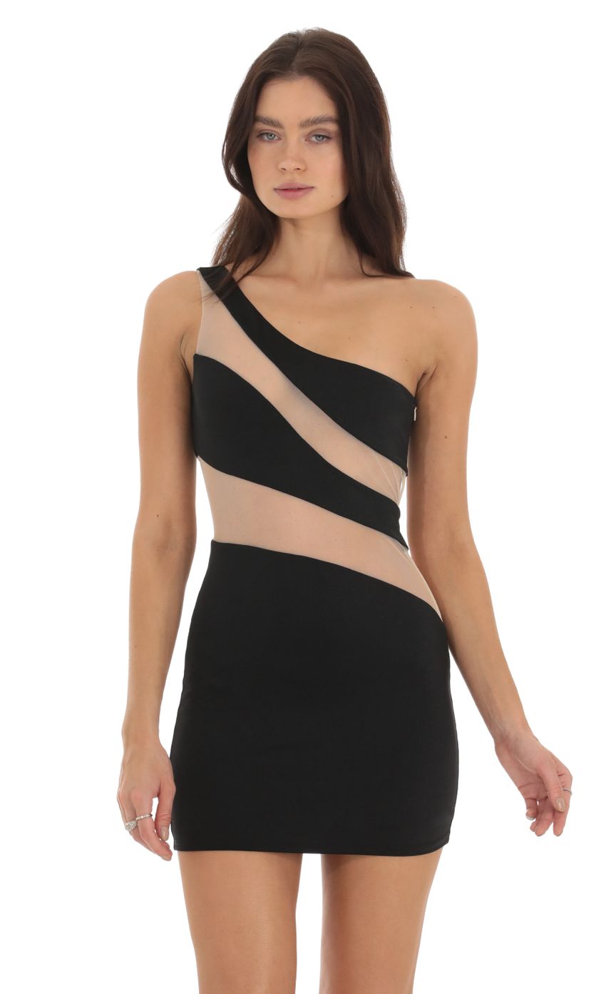 Picture Kippa One Shoulder Bodycon Dress in Black. Source: https://media.lucyinthesky.com/data/Sep23/850xAUTO/e6ff7cad-4aca-4096-a2ae-bf7abc8125f5.jpg