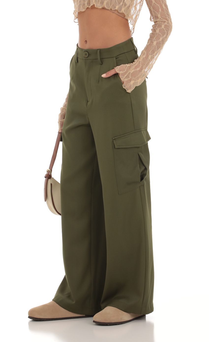 Picture Hecate Wide Leg Cargo Pants in Green. Source: https://media.lucyinthesky.com/data/Sep23/850xAUTO/f2b8eb46-0065-48ea-be3c-12e52ee87e86.jpg