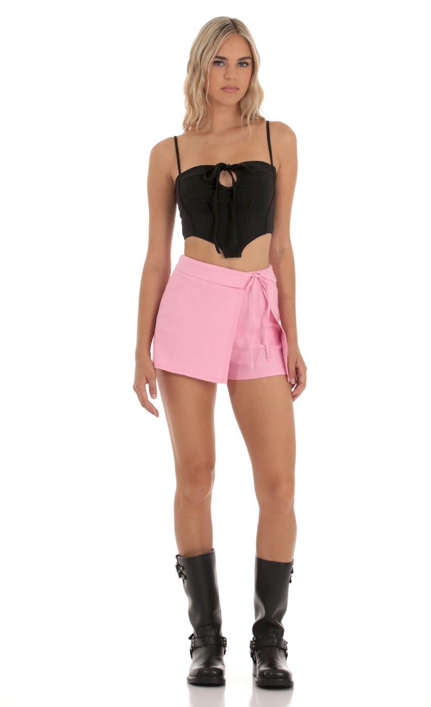 Picture Sejal Wrap Skort in Pink. Source: https://media.lucyinthesky.com/data/Sep23/850xAUTO/f8043816-5114-4ba5-a17c-ea310360015e.jpg