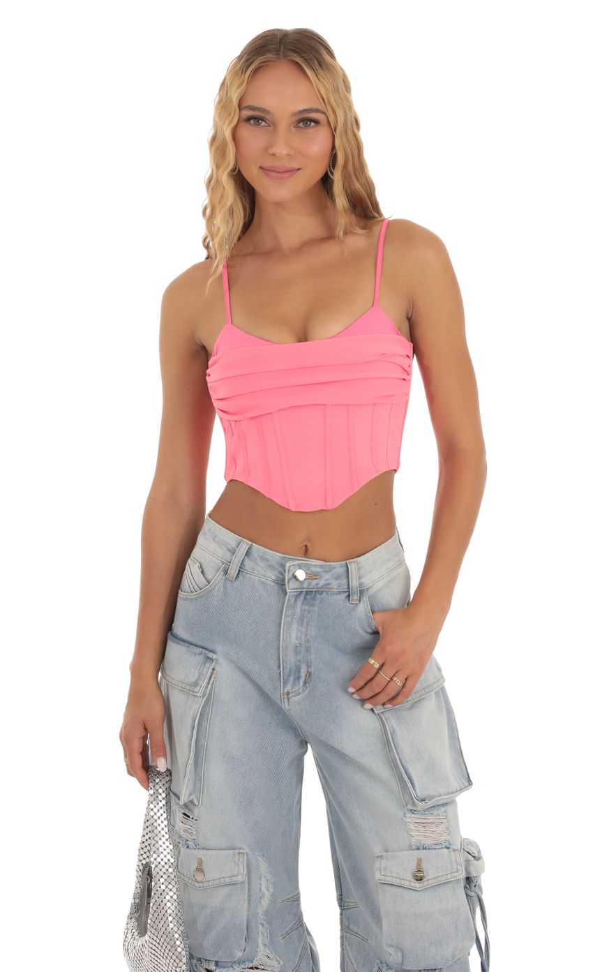 Picture Nhulla Corset Top in Pink. Source: https://media.lucyinthesky.com/data/Sep23/850xAUTO/fc66c936-a77c-4245-ab55-dbf6965ed09e.jpg