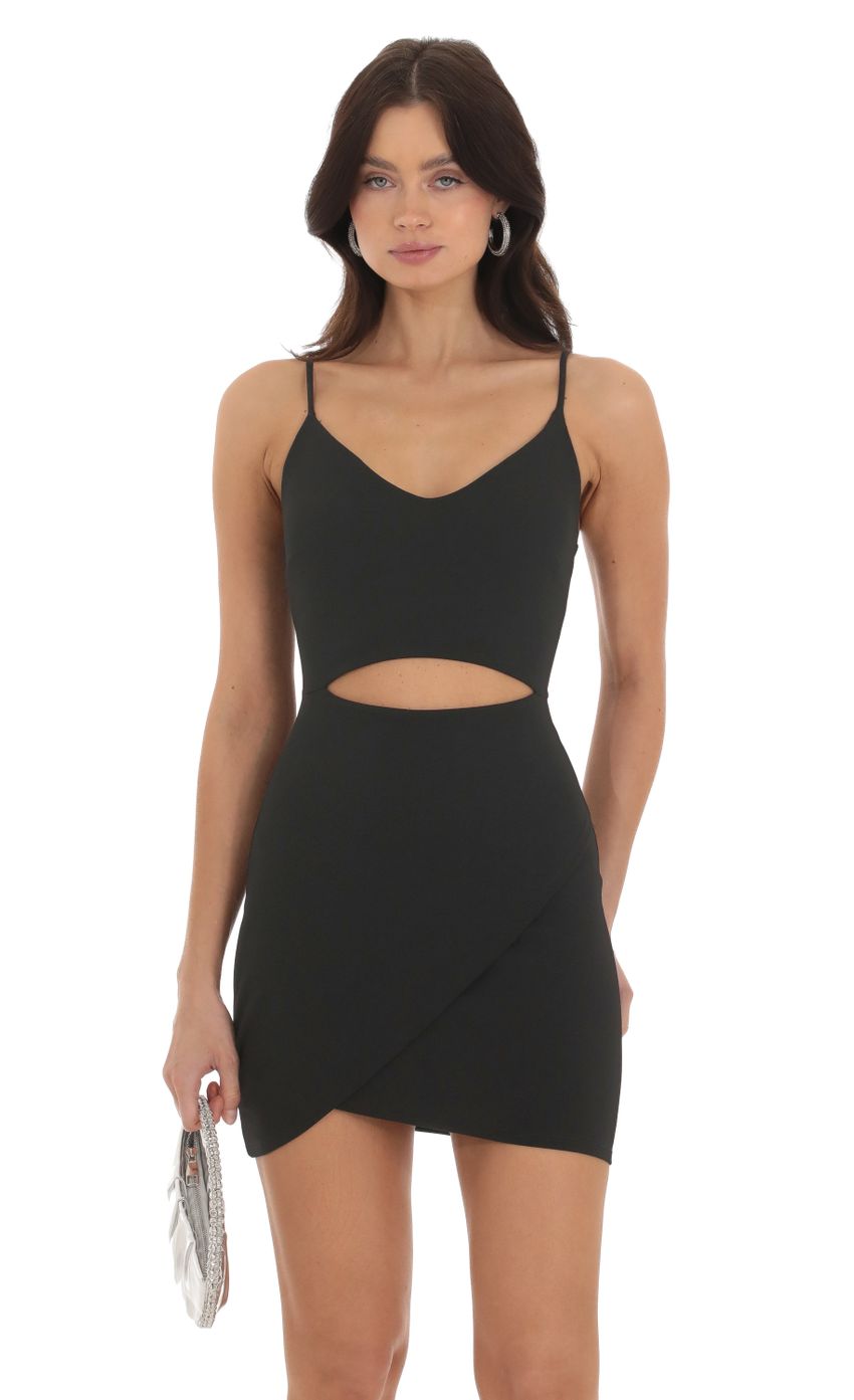 Picture Emilijah Cutout Bodycon Dress in Black. Source: https://media.lucyinthesky.com/data/Sep23/850xAUTO/ff3aa4bc-01f2-41ee-9a85-dfbaf73461e4.jpg